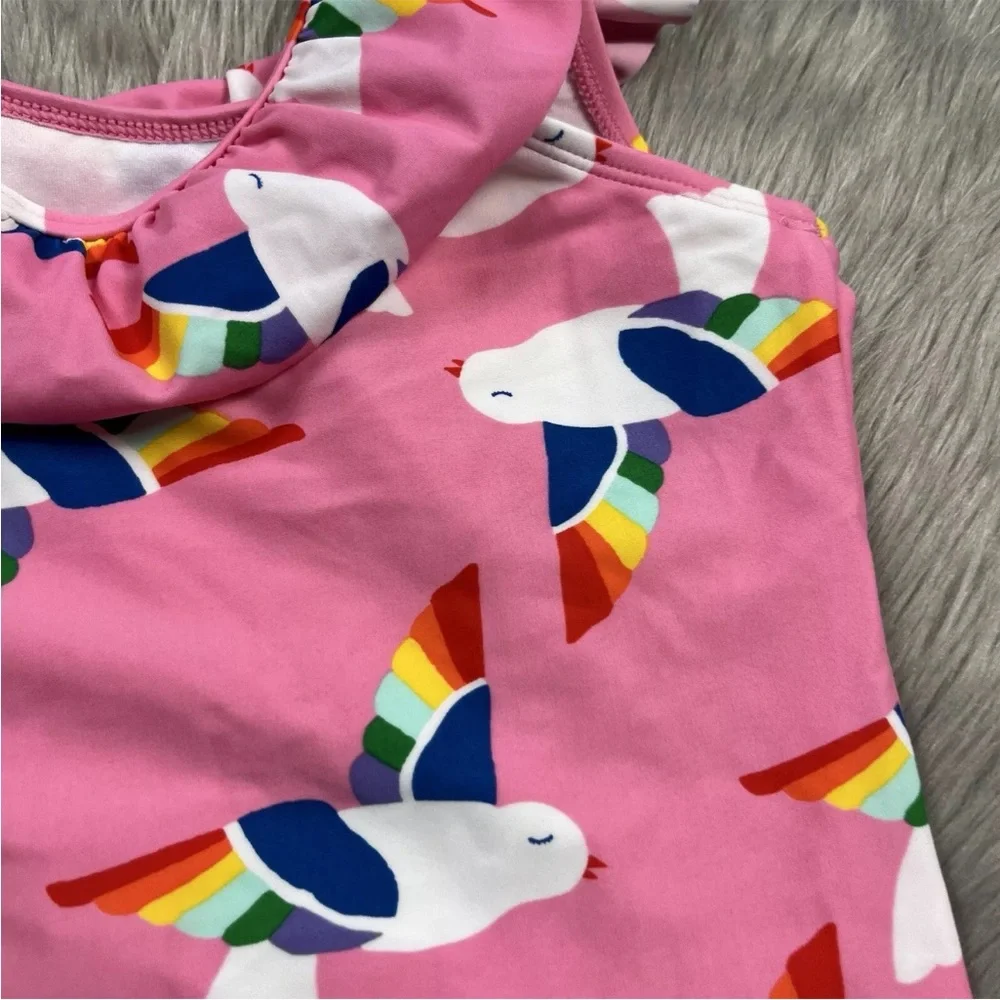 Hanna Andersson Pink Rainbow Bird Swim Tank Top Size 10